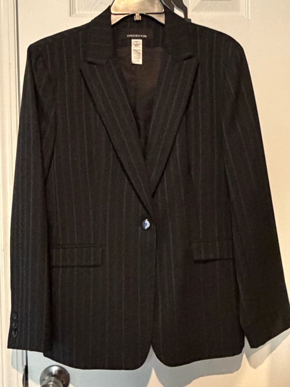 Jones New York Black Pinstripe Blazer Size 14